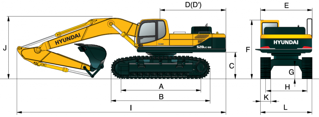 Габаритные размеры R520LC-9S