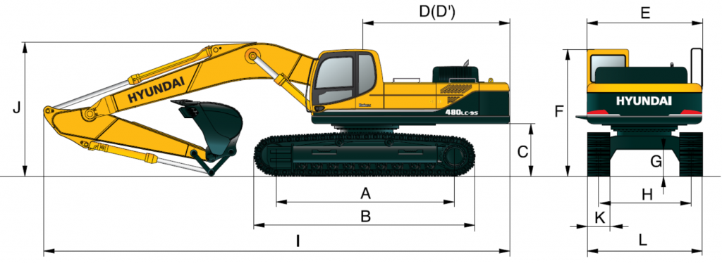 Габаритные размеры R480LC-9S