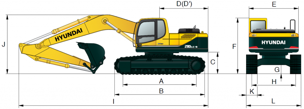 Габаритные размеры R210LC-9